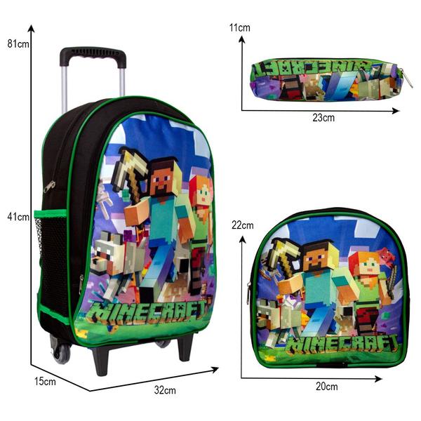 Imagem de Kit Mochila Infantil Carrinho Menino Game Minecraft Toys 2U