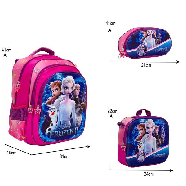 Imagem de Kit Mochila Infantil Com Lancheira Térmica Frozen Menina