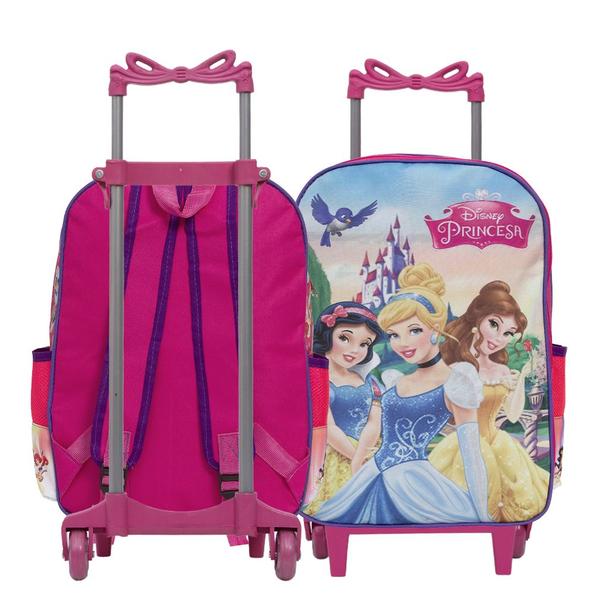 Imagem de Kit Mochila Infantil Com Rodinha Princesas Lancheira Térmica