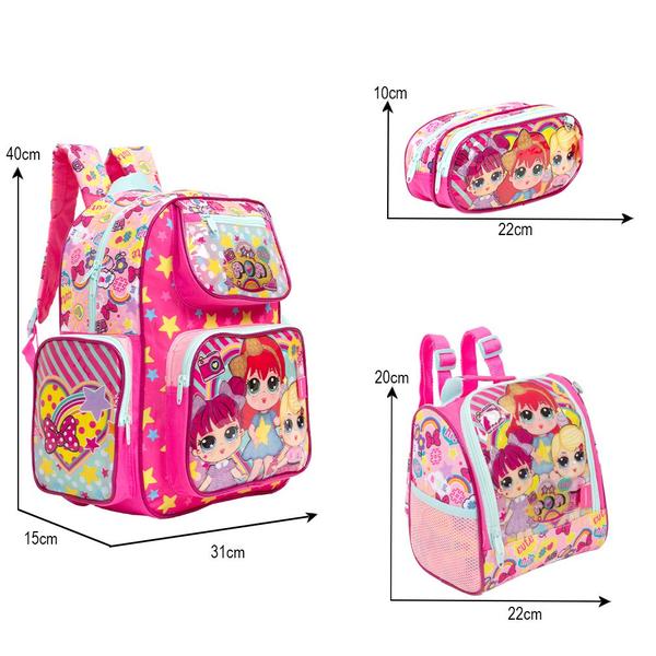 Imagem de Kit Mochila Infantil Costa Com Lancheira Térmica LOL Chenson