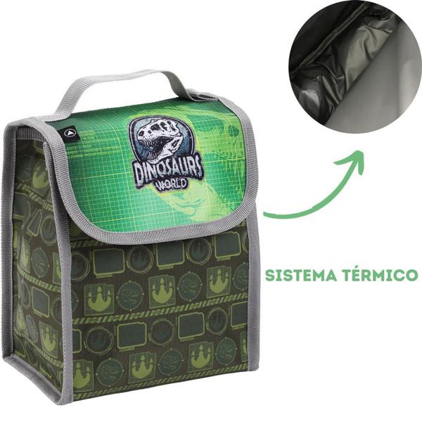 Imagem de Kit Mochila Infantil Costas Escolar Dinossauro - Seanite