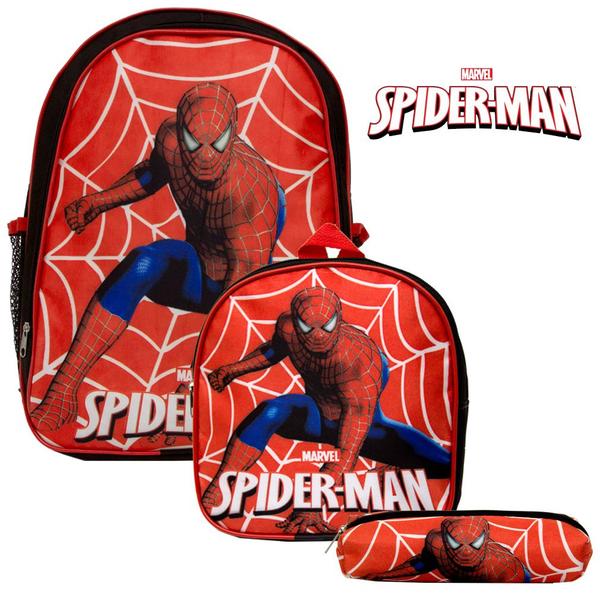 Imagem de Kit Mochila Infantil Costas Menino Homem Aranha Toys 2U