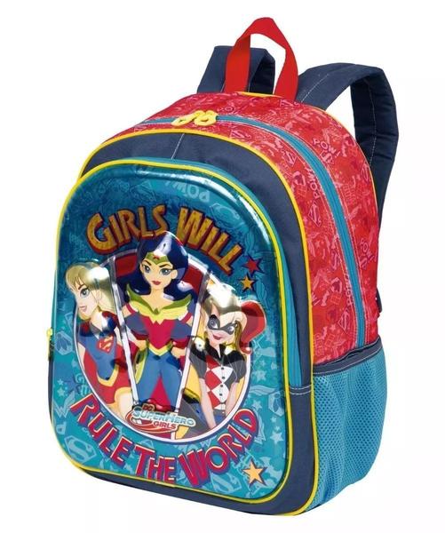 Imagem de Kit Mochila Infantil Costas Tam G Super Hero Girls 3d Escolar