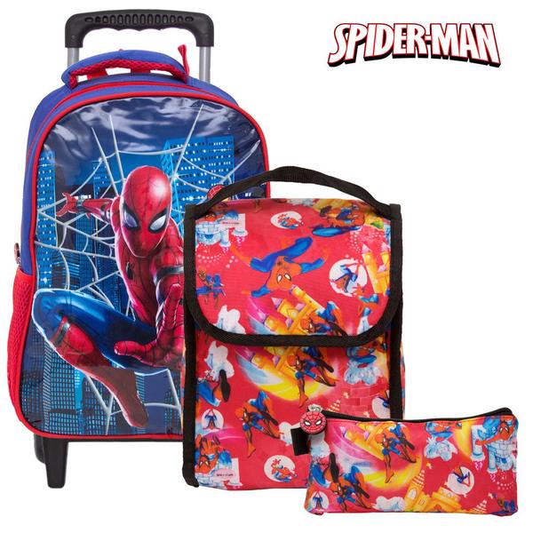 Imagem de Kit Mochila Infantil de Rodinha Menino Spider Man Toys 2U