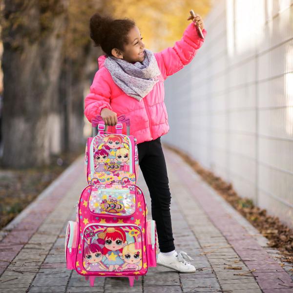 Imagem de Kit Mochila Infantil De Rodinhas Lol Com Lancheira Térmica