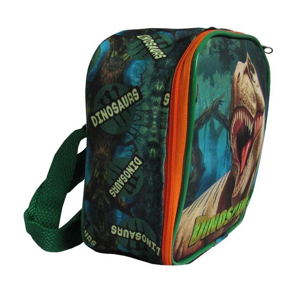 Imagem de Kit Mochila Infantil Dinossauro Rex Tam G Rodinhas