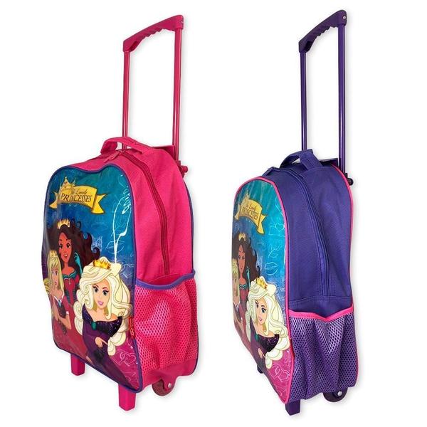 Imagem de Kit Mochila Infantil Escolar 3 Peças Princesas Rosa/Roxo