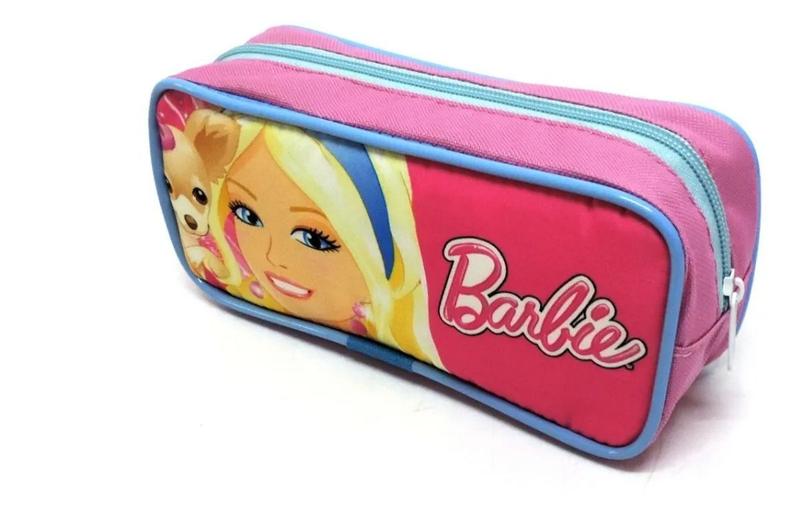 Imagem de Kit Mochila Infantil Escolar Barbie Brilho Pets Costas Tam G F5