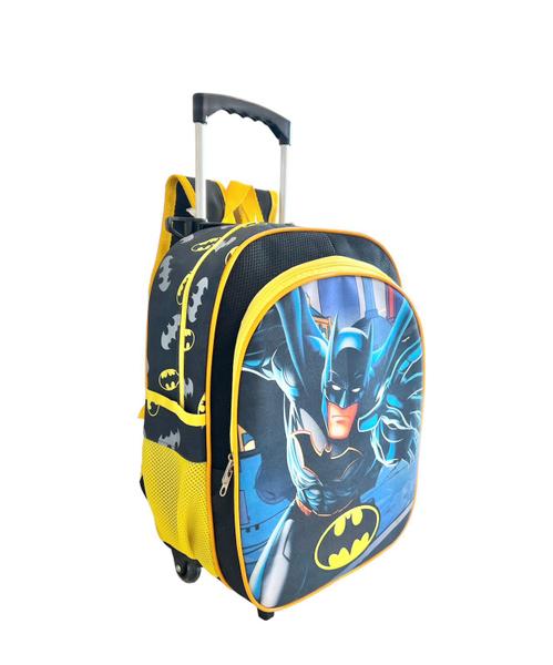 Imagem de Kit Mochila Infantil Escolar Batman Rodinhas G Lancheira F5