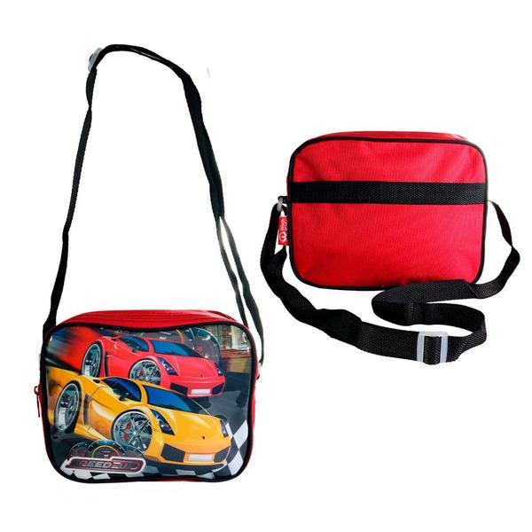 Imagem de Kit Mochila Infantil Escolar com 3 peças Carrinho Vermelho