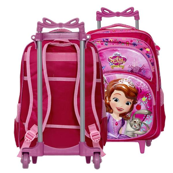 Imagem de Kit Mochila Infantil Escolar Feminina Princesa Sofia Rodinha