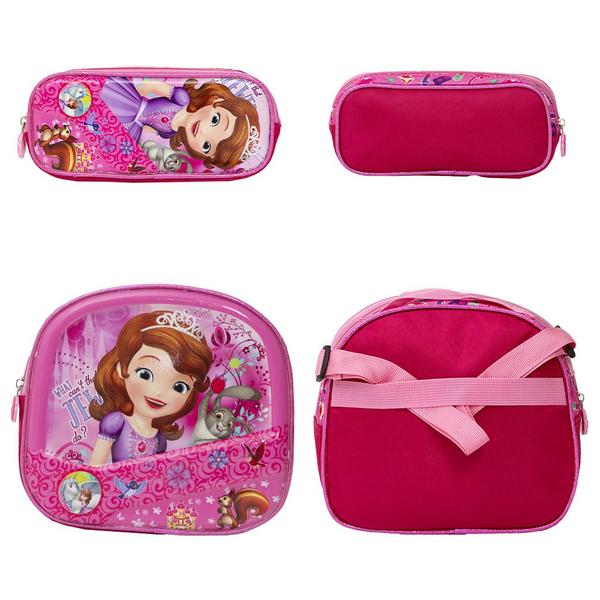 Imagem de Kit Mochila Infantil Escolar Feminina Princesa Sofia Rodinha