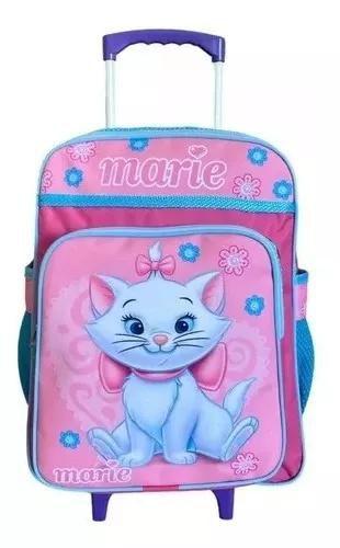 Imagem de Kit Mochila Infantil Escolar Gatinha Gata Marie Rodinha G F5