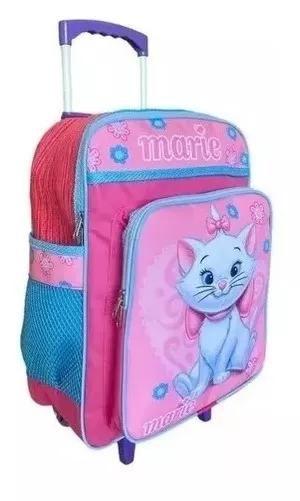 Imagem de Kit Mochila Infantil Escolar Gatinha Gata Marie Rodinha G F5