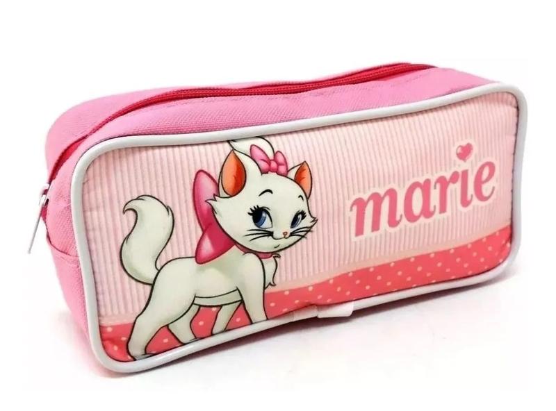 Imagem de Kit Mochila Infantil Escolar Gatinha Marie Rodinha 2bolso F5