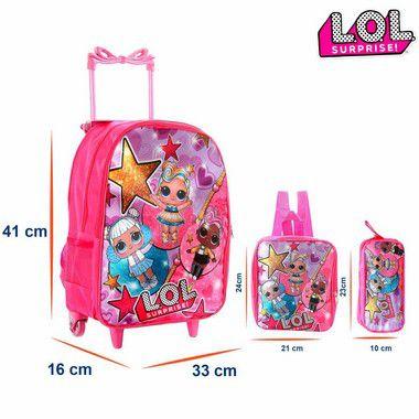 Imagem de Kit Mochila Infantil Escolar Lol Surprise Com Rodinha