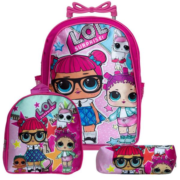 Imagem de Kit Mochila Infantil Escolar Lol Surprise Com Rodinha