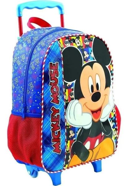 Imagem de Kit Mochila Infantil Escolar Mickey Mouse Selfie Rodinhas G