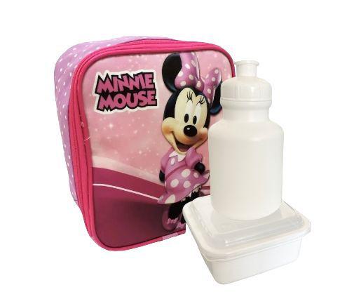 Imagem de Kit Mochila Infantil Escolar Minnie Glitter Rodinhas M F5