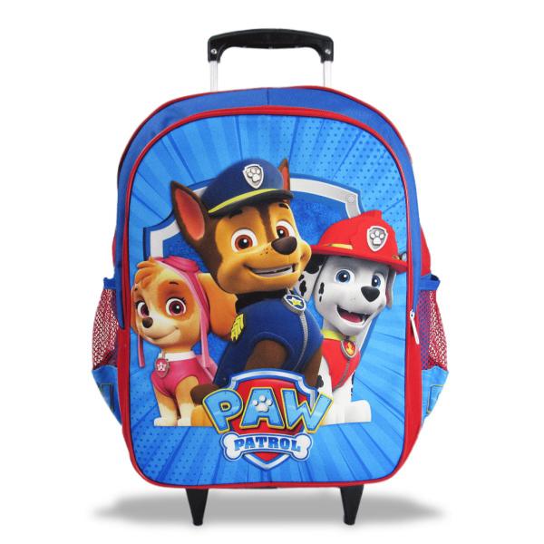 Imagem de Kit Mochila Infantil Escolar Rodinhas Patrulha Canina Tam G