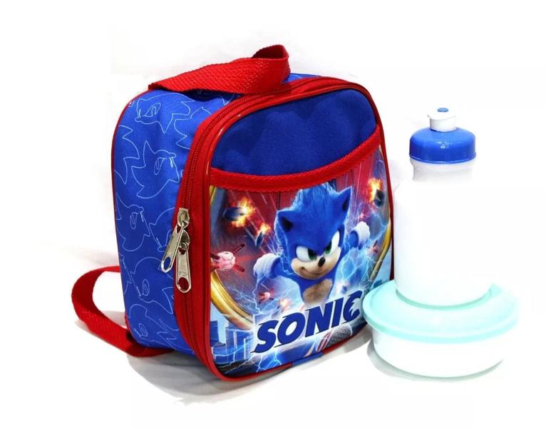 Imagem de Kit Mochila Infantil Escolar Sonic Game Grande Rodinhas S1