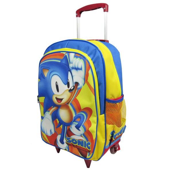 Imagem de Kit Mochila Infantil Escolar Sonic Rodinhas Tam G