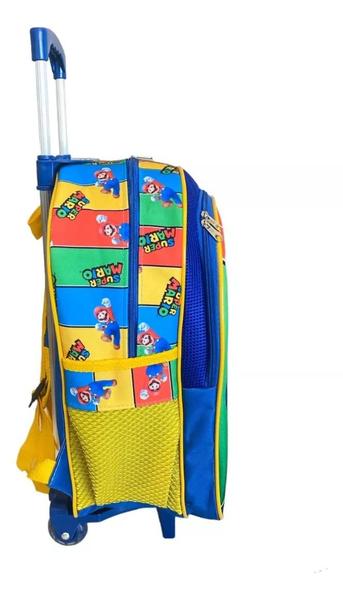 Imagem de Kit Mochila Infantil Escolar Super Mário Bros Rodinhas G F5