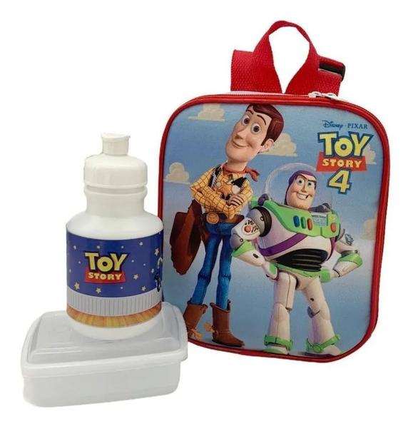 Imagem de Kit Mochila Infantil Escolar Toy Story Costas Tam G F5 Azul