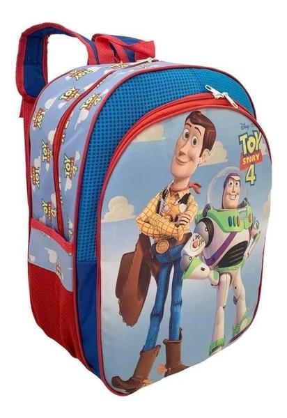 Imagem de Kit Mochila Infantil Escolar Toy Story Costas Tam M F5 Azul