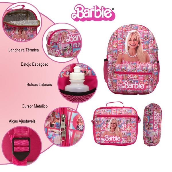 Imagem de Kit Mochila Infantil Feminina Barbie Juvenil Envio Imediato