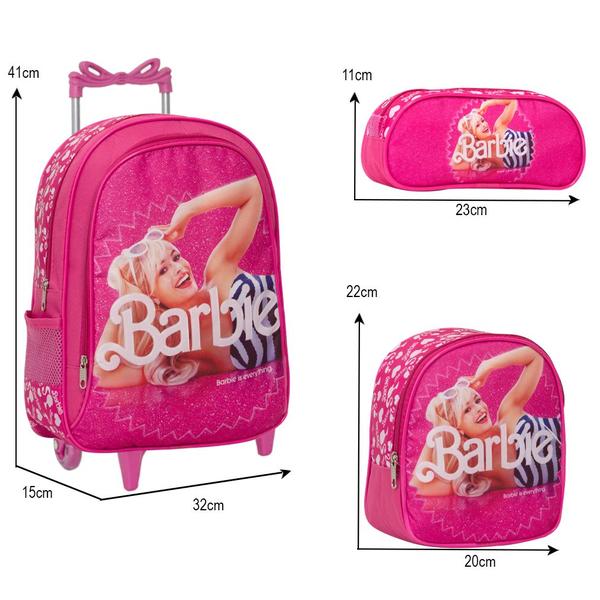 Imagem de Kit Mochila Infantil Feminina Rodinha Barbie Filme Lancheira