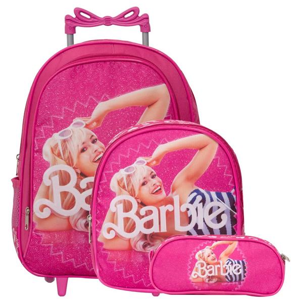 Imagem de Kit Mochila Infantil Feminina Rodinha Barbie Filme Lancheira