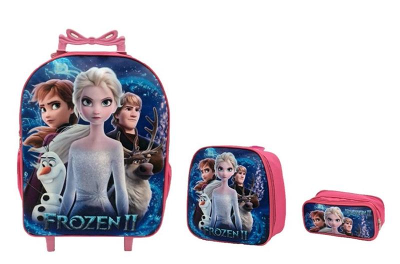 Imagem de Kit Mochila Infantil Frozen Rosa