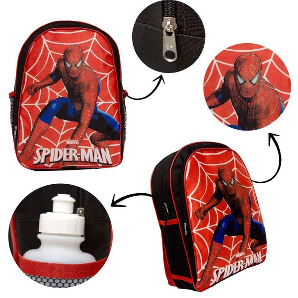 Imagem de Kit Mochila Infantil Grande Spider Man Creche Passeio Costas