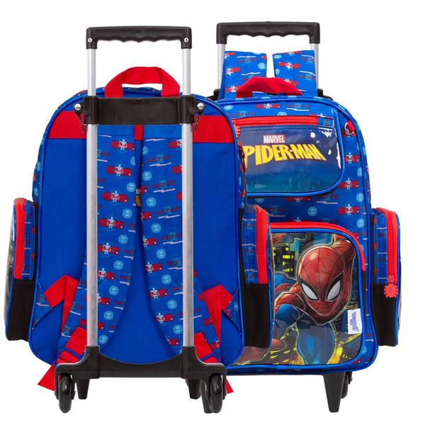 Imagem de Kit Mochila Infantil Homem Aranha Com Rodinha Volta As Aulas