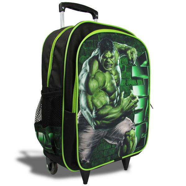 Imagem de Kit Mochila Infantil Hulk Rodinhas Tam G