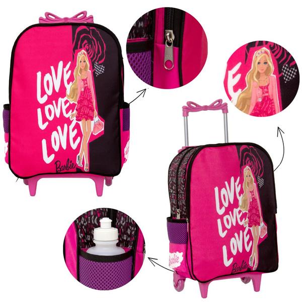 Imagem de Kit Mochila Infantil Lancheira e Estojo Menina Barbie Rosa