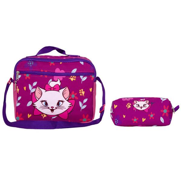 Imagem de Kit Mochila Infantil Lancheira e Estojo Menina Marie Roxa