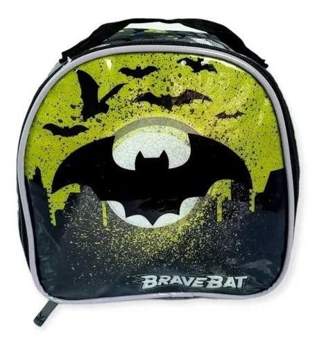 Imagem de Kit Mochila Infantil Masculina Bravebat Morcego Rodinhas