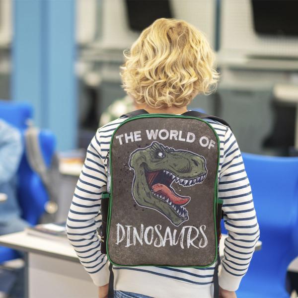 Imagem de Kit Mochila Infantil Masculina Costas Dinossauro Tam G 3 Pçs