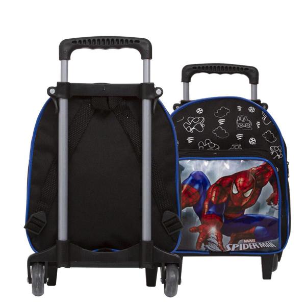 Imagem de Kit Mochila Infantil Masculina Homem Aranha Creche Rodinhas