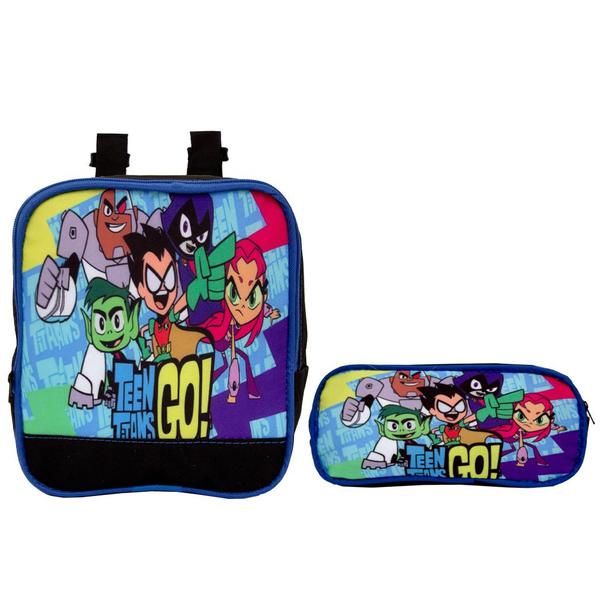 Imagem de Kit Mochila Infantil Masculina Lancheira Estojo Jovens Titãs