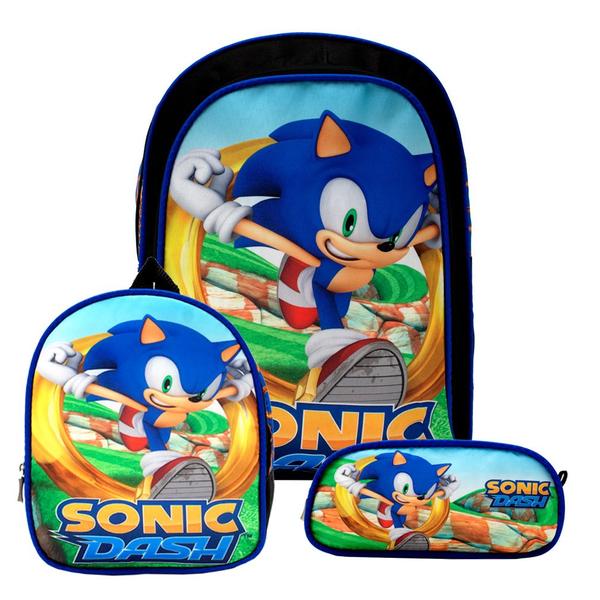 Imagem de Kit Mochila Infantil Masculina Sonic The Hedgehog Game