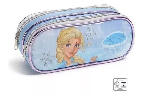 Imagem de Kit Mochila Infantil Menina Escolar Princesa Gelo Rodinhas G