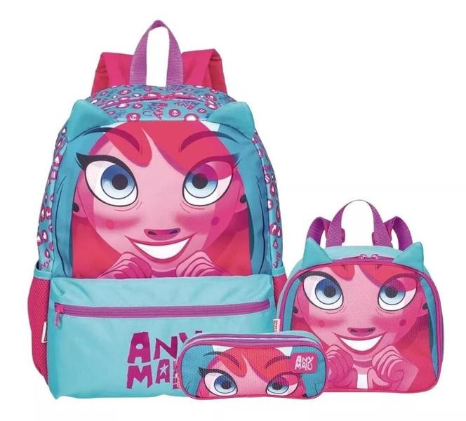 Imagem de Kit Mochila Infantil Meninas Costas Escolar Any Malu Grande