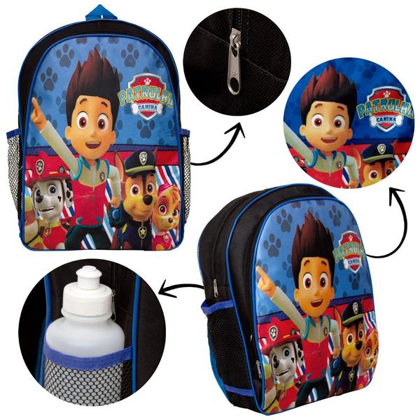 Imagem de Kit Mochila Infantil Menino Costa Patrulha Canina Resistente