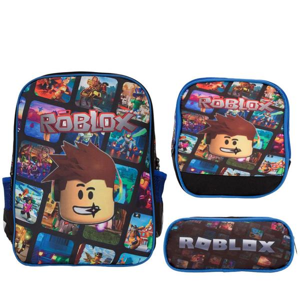 Imagem de Kit Mochila Infantil Menino Game Roblox Costas Passeio Tam G