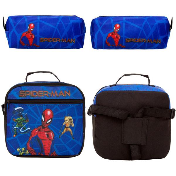 Imagem de Kit Mochila Infantil Menino Homem Aranha Passeio Escola