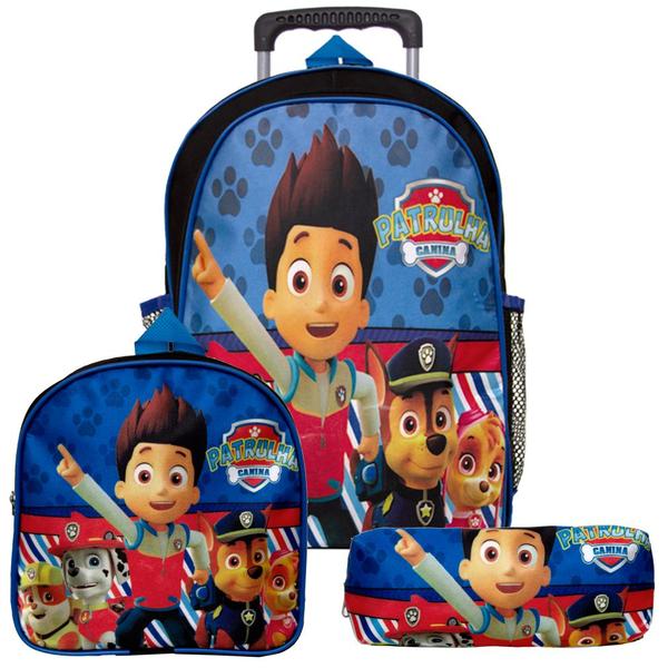 Imagem de Kit Mochila Infantil Menino Rodinha Paw Patrol Lancheira