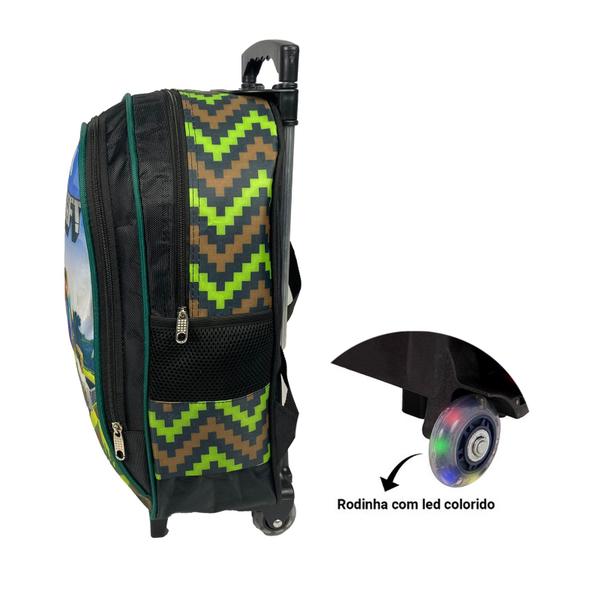 Imagem de Kit mochila infantil Minecraft com LED colorido